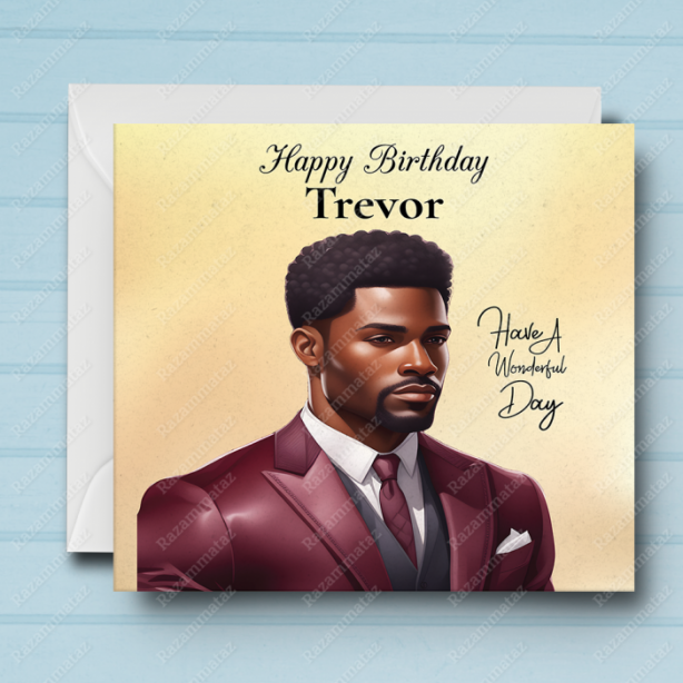 Black Man Birthday Card D